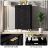 Homhougo 5 Drawer Dresser, Wood Dresser for Bedroom, 47.9" Tall Dressers Chest of Drawers, Modern Tall Dressers with Metal Handle - 4 of 4
