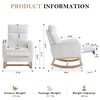 Lyngins Nursery Rocking Chair with High Backrest,Upholstered Glider Rocking Chair with Wood Legs,Teddy Accent Chair for Bedroom,Living Room - 2 of 3