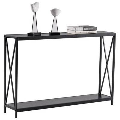 Syemin Console Tables Narrow Console Table Small Entryway Table, Thin Sofa Table Side Table Display Table for Hallway, Black, 43.3"*9"*29"