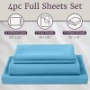Hastings Home 4-Piece Microfiber Sheet Set, Full Size - Blue - 3 of 4