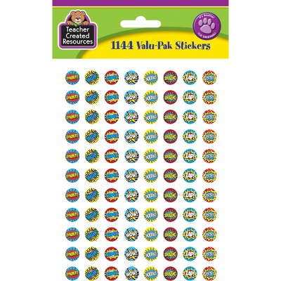 Teacher Created Resources Valu-pk Mini Stickers, Super Hero, set of 1144