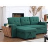 ChicFurnit Sectional Sofas 3PCS Pull Out Design with Chaise and Storage for Modern Living Room, Green, 53"*92"*34.5" - 2 of 4