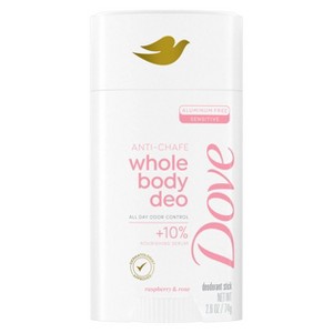 Dove Beauty Whole Body Deodorant Anti-Chafe Stick - Raspberry & Rose, Aluminum Free - 2.6oz - 1 of 4