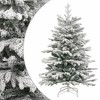 vidaXL Artificial Hinged Christmas Tree Green and white PVC, PE, iron - 2 of 4