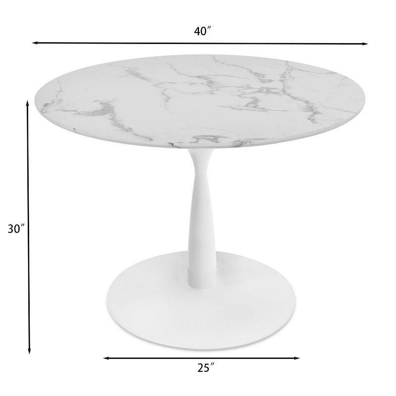40'' Harris Round Artificial Marble Top Pedestal Modern Dining Table-The Pop Maison, 6 of 11
