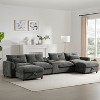 TIRAMISUBEST Sectional Sofa with 2 Storage Ottomans, U-Shaped Couch with Cup Holders and Charging Station - 2 of 4