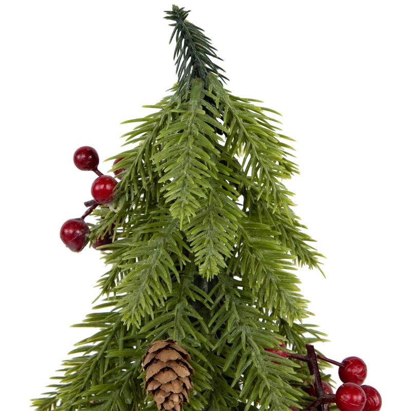 Northlight Mini Downswept Pine Artificial Christmas Trees with Pine Cones - 9" - Set of 3, 4 of 7