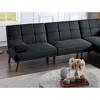 71'' Tufted Adjustable Sofa Bed with Extra Cushion and Sturdy Wood Legs - 2 of 4