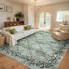 Washable Modern Floral Print Area Rugs for Living Room Bedroom, Indoor Farmhouse Home Decor Carpet for Dining Room Office - 2 of 4
