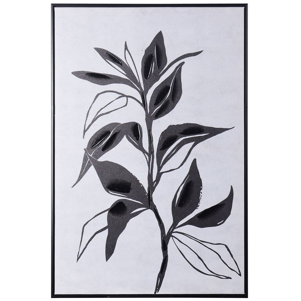 Photos - Other Decoration StyleCraft Charcoal Shadow II Hand Embellished Framed Canvas Art Black - : Contemporary Style, Polystyrene Frame, Abstract Di 