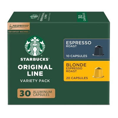 Starbucks by Nespresso Original Line Pods Light and Dark Roast Coffee Variety Pack - 24ct