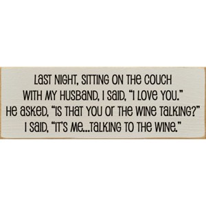 Slickblue Funny Wine Quote Sign, 3.5x10 Knotty Pine Plaque, Rustic Shelf or Wall Decor, Multiple Colors - 1 of 3