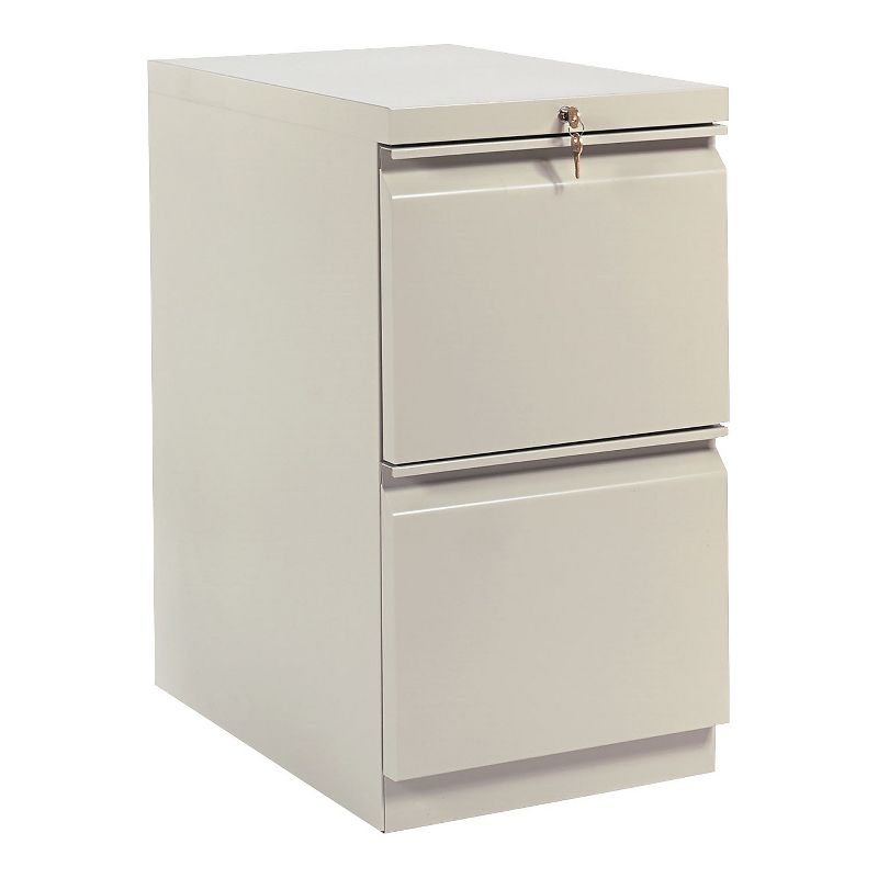 HON Brigade 2-Drawer Mobile Vertical File Cabinet Letter Size Lockable 28"H x 15"W x 23"D Putty, 1 of 2