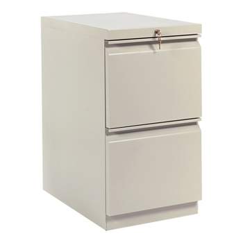 HON Brigade 2-Drawer Mobile Vertical File Cabinet Letter Size Lockable 28"H x 15"W x 23"D Putty