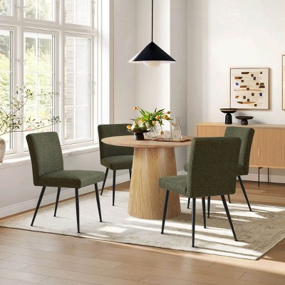 Dining Chair Set of 4, Upholstered Dining Chair Linen Modern Design,Backrest & Wide Seat For Dining Room,Farmhouse-Tanpinhause