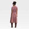 Women's Puff Elbow Sleeve Printed Maxi A-Line Dress - Universal Thread™ Mauve - 2 of 3