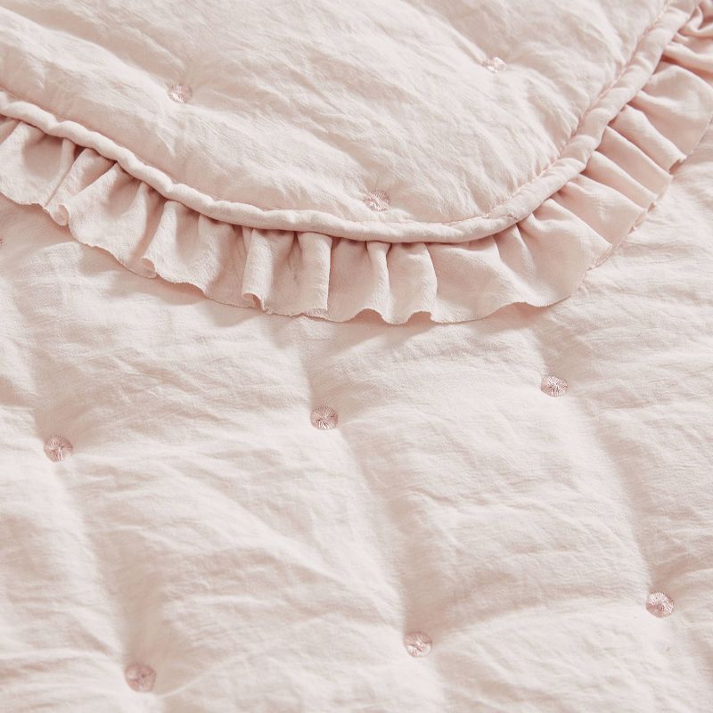 Laura Ashley Hailee Microfiber Quilt Bedding Set Pink, 4 of 11