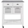 Wooakway 36"H Mobile Indoor Kitchen Island Serving Cart with Underneath Breathable Storage Bin Drawer Marble Top 360¡ãSwivel Lockable Casters - 3 of 4