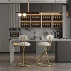 17.12'' Round Bar Stool Armless Velvet Barstools with Back - 2 of 4
