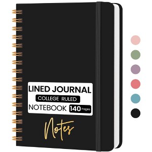 Belatt Lined Spiral Journal Notebook, A5 College Ruled Notebook for Journaling, Note-Taking, and Daily Planning, Durable Hardcover with Elegant Design - 1 of 4