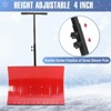 Snow Shovel with Wheels - Oversized 29.1" x 19.3" Steel Blade, Adjustable Angle 5-Level Snow Pusher,Height Handle for Driveway, Pavement - 3 of 4