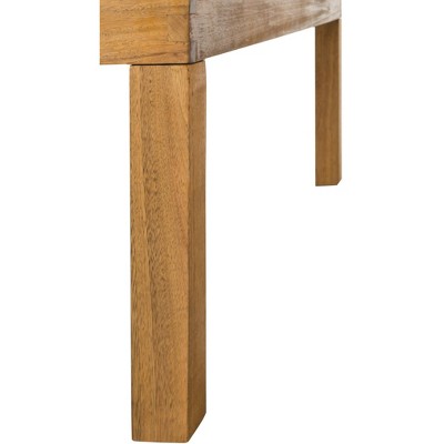 Natural Wood 3-Piece Rectangular Dining Set with Benches