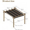 GustoWave Patio 10x13 Ft Wood-Grain Post Pergola Gazebo for Backyard Garden Porch - 2 of 4