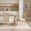 Set of 2 Upholstered Farmhouse Dining Chairs with Linen or Rattan T-Back and Carved Wood Legs for Kitchen or Dining Room-Cuddlewood - 2 of 4