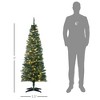 5' Tall Pre-Lit Slim Noble Fir Artificial Pencil Christmas Tree with Realistic Branches, 110 Warm White LED Lights and 294 Tips - 3 of 4
