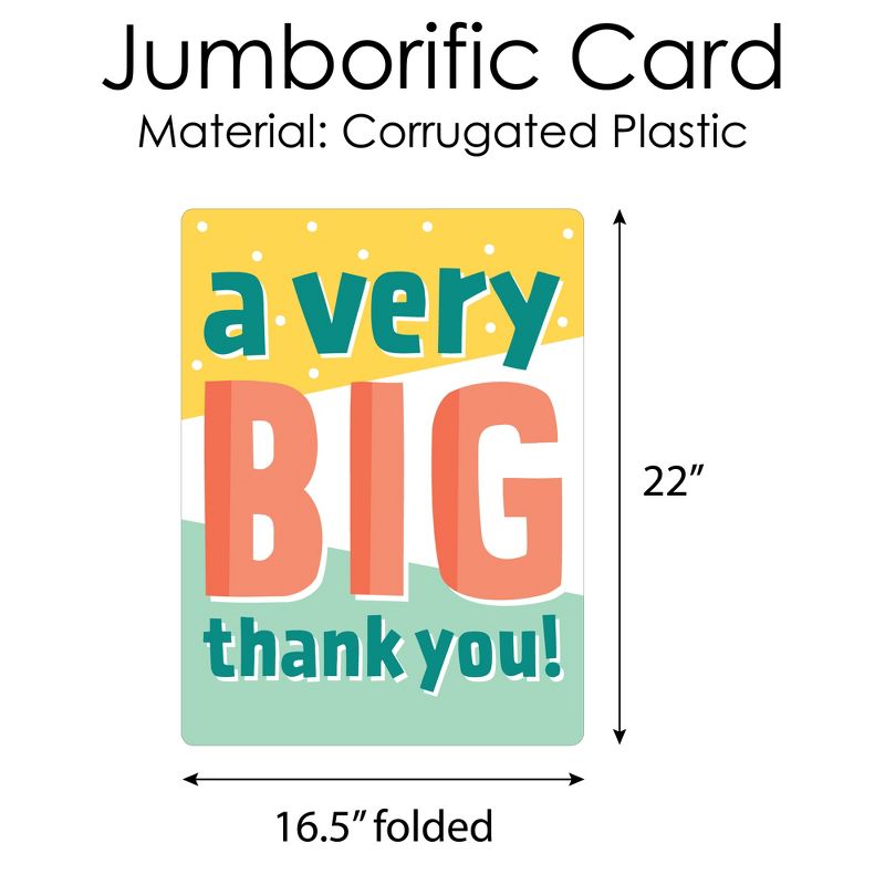 Big Dot of Happiness A Very Big Thank You - Gratitude Giant Greeting Card - Big Shaped Jumborific Card - 16.5 x 22 inches, 5 of 8