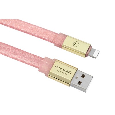 Kate Spade New York 6' Lightning to USB-A Jelly Cable - Blush Pink/Gold