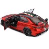 2022 Alfa Romeo Giulia GTAm #99 Red Metallic with Black Top and Italian Flag Stripes 1/18 Diecast Model Car by Solido - 4 of 4