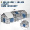 Chicken Coop Run Rabbit Hutch, Portable Metal Chicken Cage with with Cover, Top & Side Opening Doors, Small Animal Playpen for Outdoor Playpen - 3 of 4
