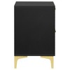 Vynxaria 2-Drawer Rectangular Nightstand - Gold Pull Handles, Bracket Legs, Modern Space-Saving Bedroom Storage - 4 of 4