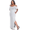 Women's Plus Size Cold Shoulder Lexi Maxi Dress with Pockets - White Mark - 2 of 3