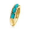 Ross-Simons Turquoise Ring in 18kt Gold Over Sterling - 3 of 4