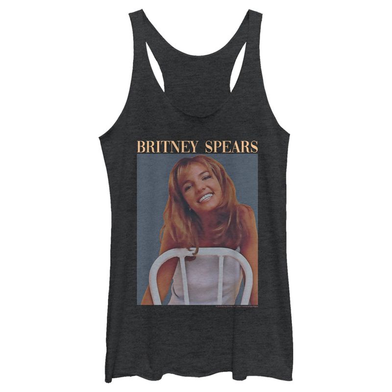 Women's Britney Spears Faded Smile Poster Racerback Tank Top, 1 of 5