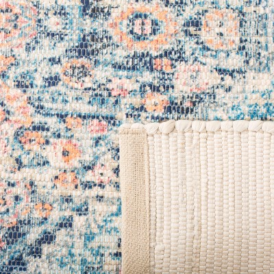 Saffron Blue Turquoise Hand Loomed Cotton Area Rug