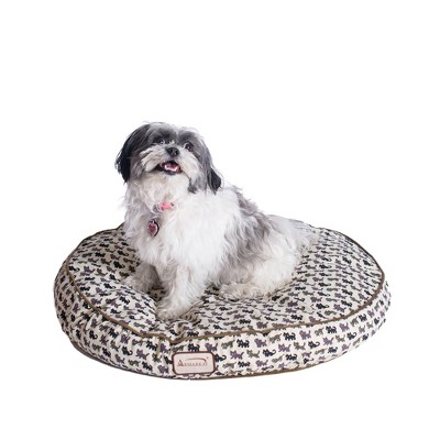 Round Multicolor Canvas Pet Bed with Poly Fill