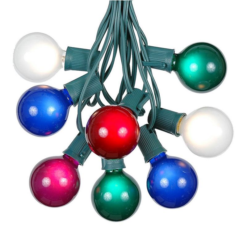 Novelty Lights 25 Feet G50 Globe Outdoor Patio String Lights, Green Wire, 1 of 8