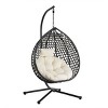 Patio Swing Egg Chair With Stand,PE Rattan Egg Chair,Hanging Basket Chair,Hammock Chair -Maison Boucle - 2 of 4