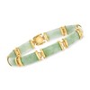 Ross-Simons Green Jade "Good Fortune" Bracelet in 18kt Gold Over Sterling - 3 of 4