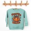 The Juniper Shop Coquette Pumpkin Season Leopard Toddler Sweatshirt - 2T - Seafoam - 2 of 4