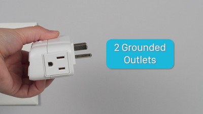 White Compact Dual Outlet Indoor Countdown Timer