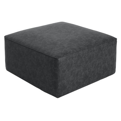 VYNXARIA Square PU Leather Ottoman,Black