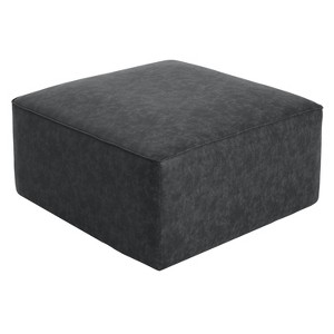 VYNXARIA Square PU Leather Ottoman,Black - 1 of 4