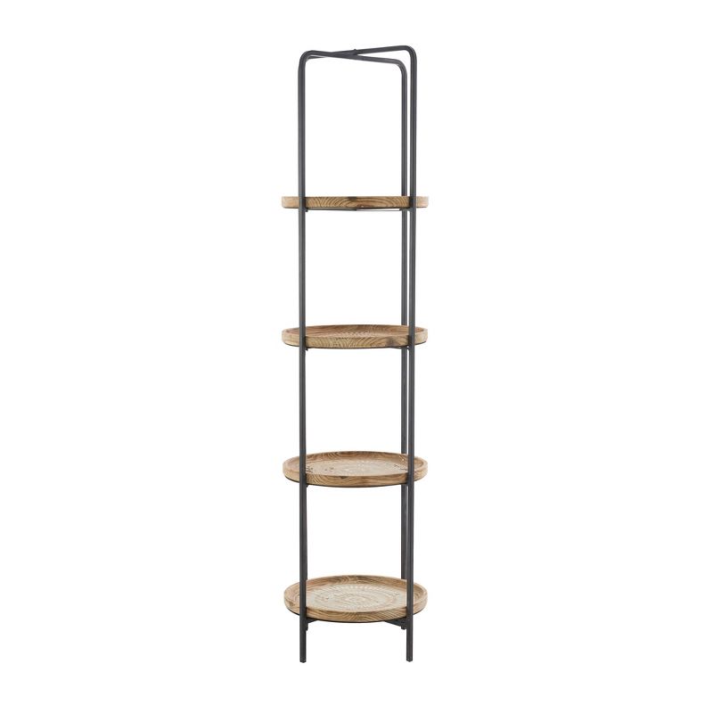 63.50&#34; Traditional Wood Shelving Unit 4-Tier Brown - Olivia &#38; May, 2 of 7