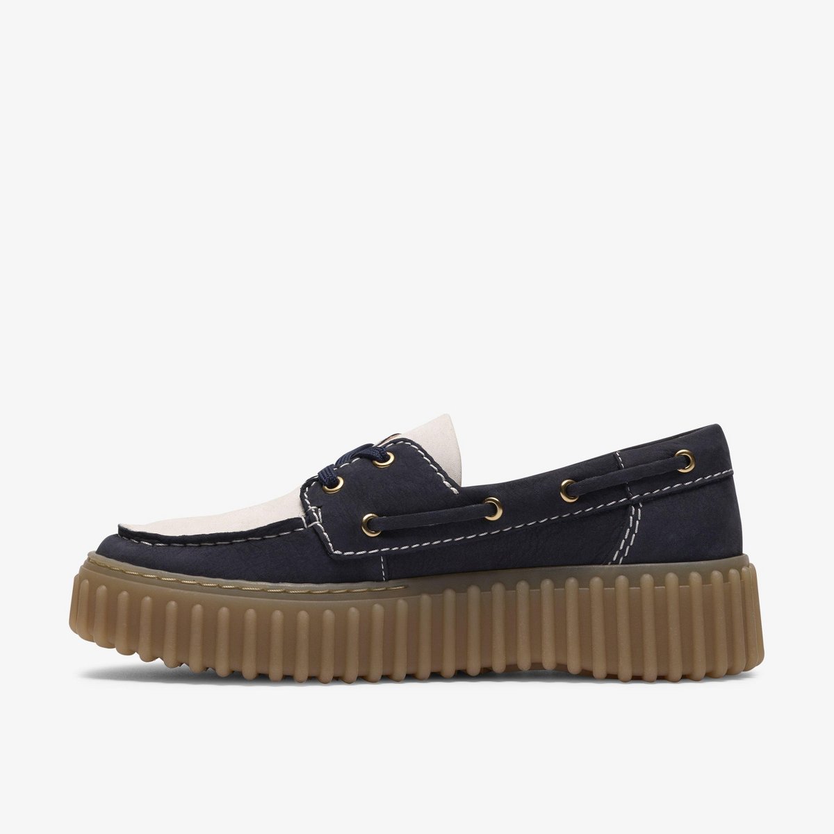 Обувь Clarks Womens Torhill Boat Navy Combination Shoes 8 Medium — фото 2
