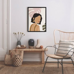 18" x 24" Sylvie Boho Abstract Face Framed Canvas by the Creative Bunch Studio Black - Kate & Laurel All Things Decor - 1 of 4