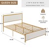 VECELO Upholstered Bed Frame with Headboard & Footboard, Heavy Duty Steel Slats, No Box Spring Needed - 3 of 4